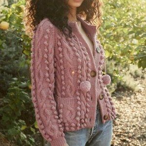 Doen Pomme Sweater Cardigan in Hibiscus XS/S